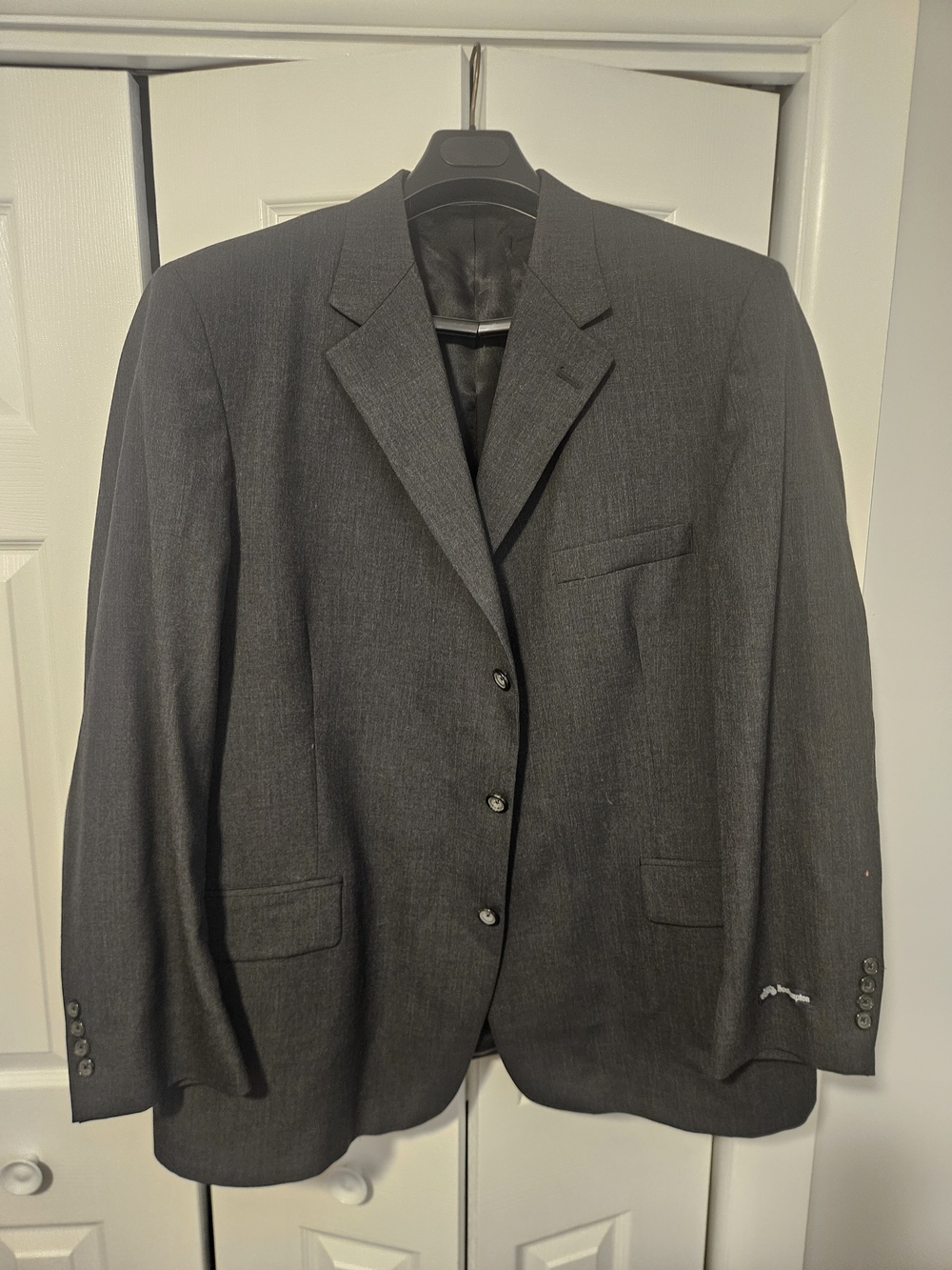 Men's Classic Charcoal Gray Two-Button Suit Jacket